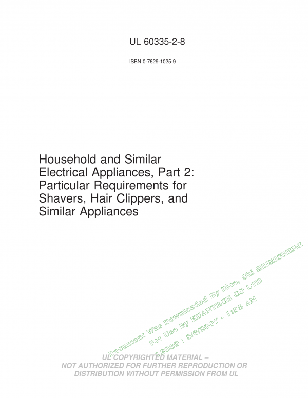 UL 60335-2-8 PDF UL 60335-2-8 PDF